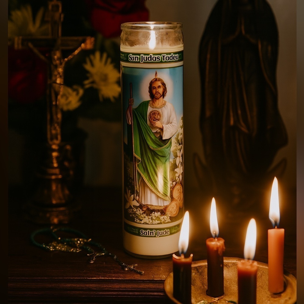 San Judas Tadeo 8” Prayer Candle – Saint Jude Religious Devotional Veladora NWT